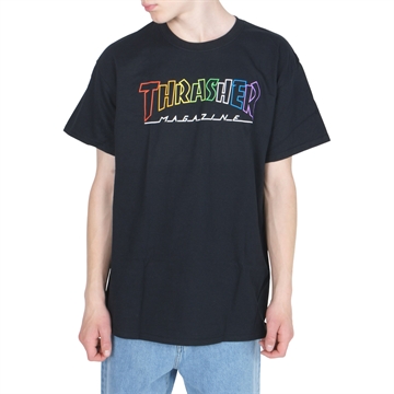 Thrasher T-shirt s/s Black Rainbow Mag